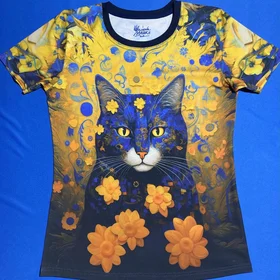 Футболки с полной запечаткой: Кіт у Квітах